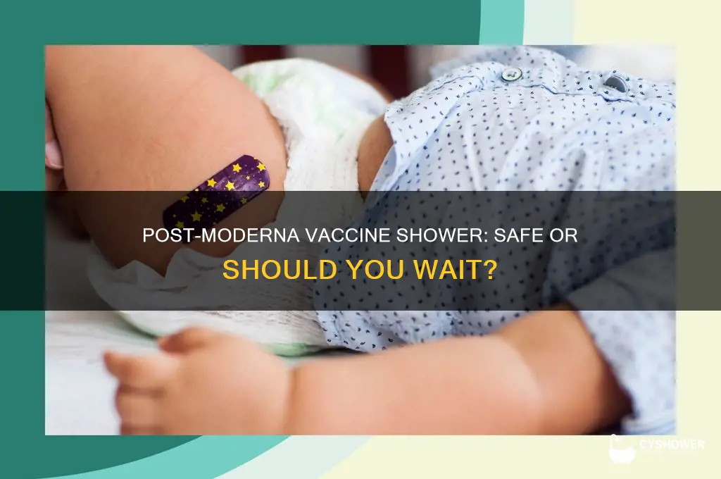 can you take shower after moderna vaccine