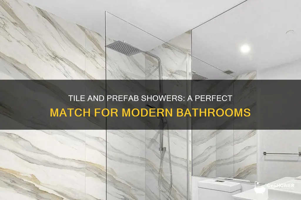 can you use tile and pre fab shower
