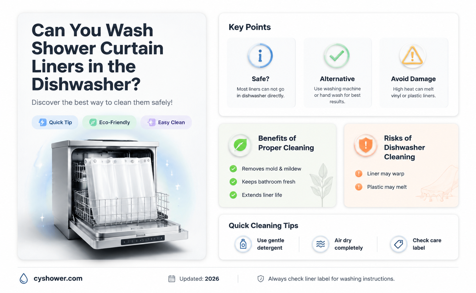 are there dishwasher safe shower curtain liner