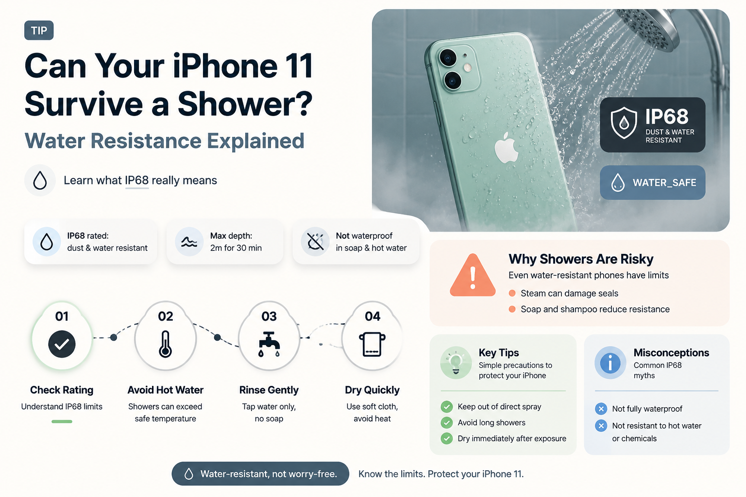 can iphone 11 go in shower