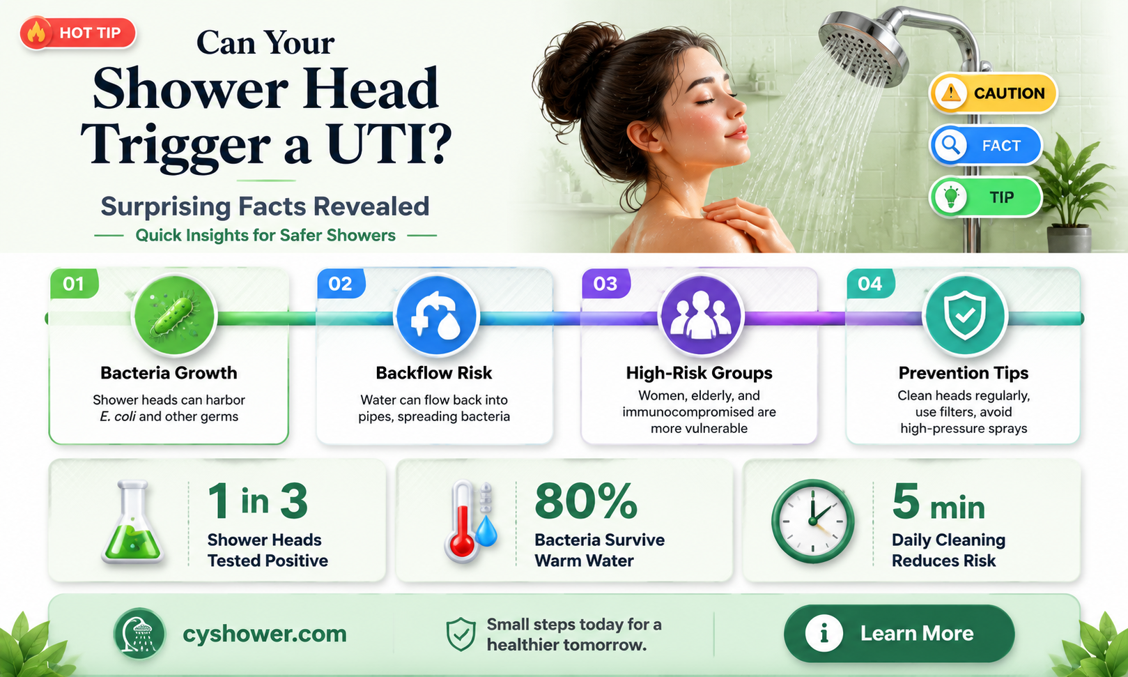 can a shower head cause a uti