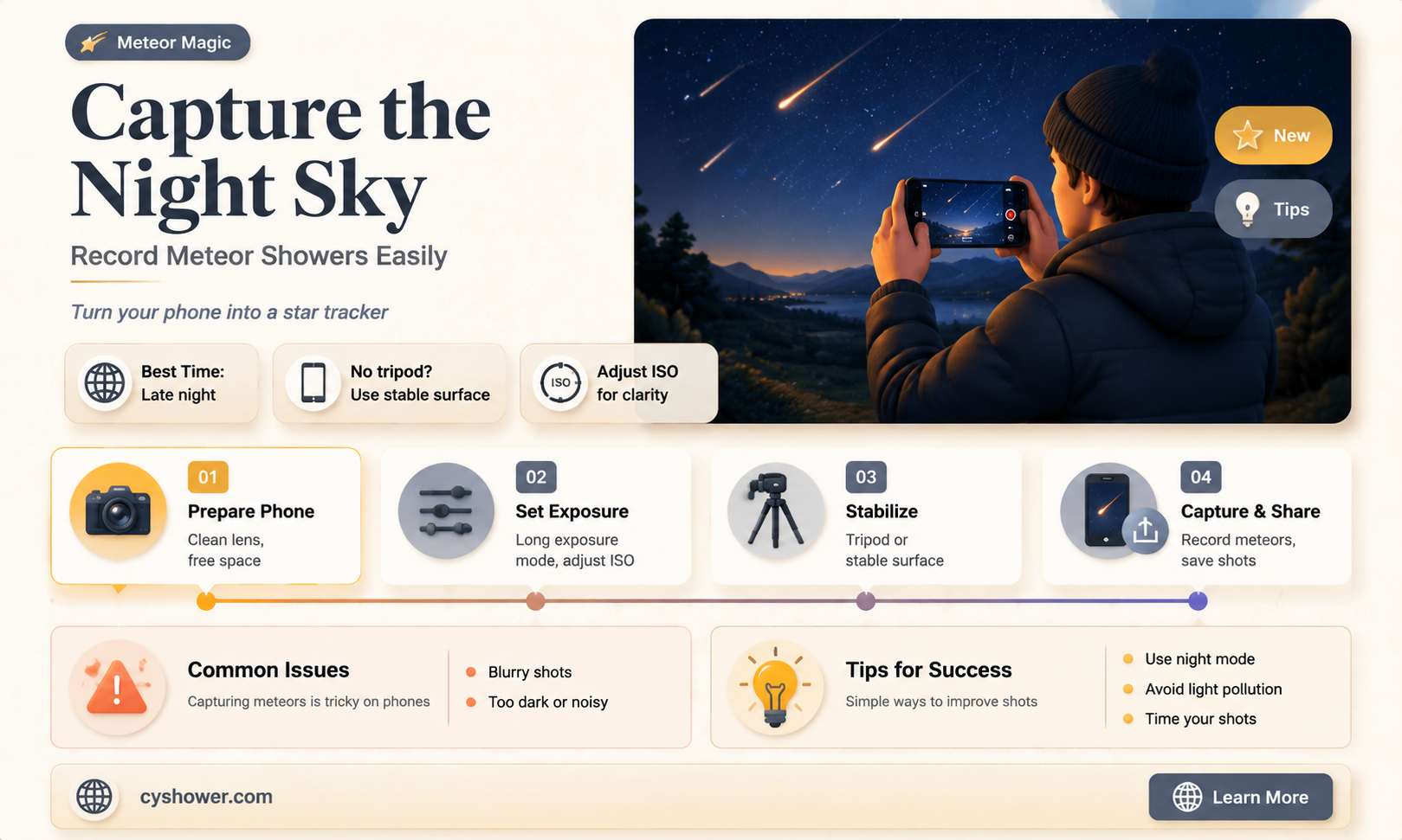can i record a meteor shower on my phone
