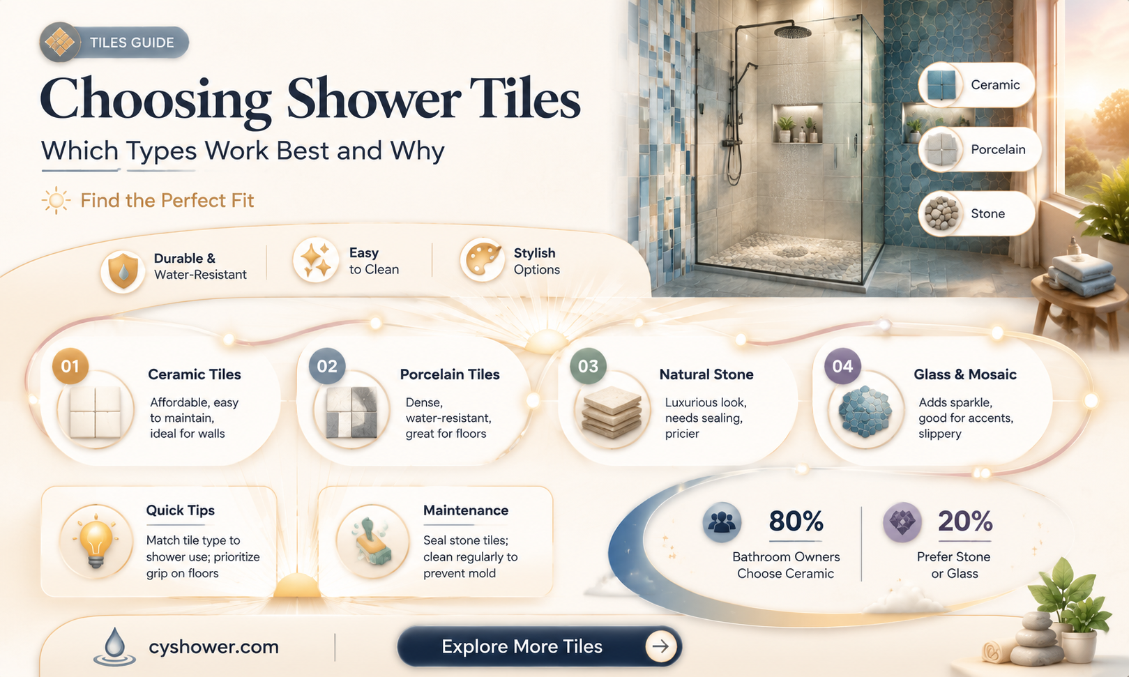 can any tile go in a shower