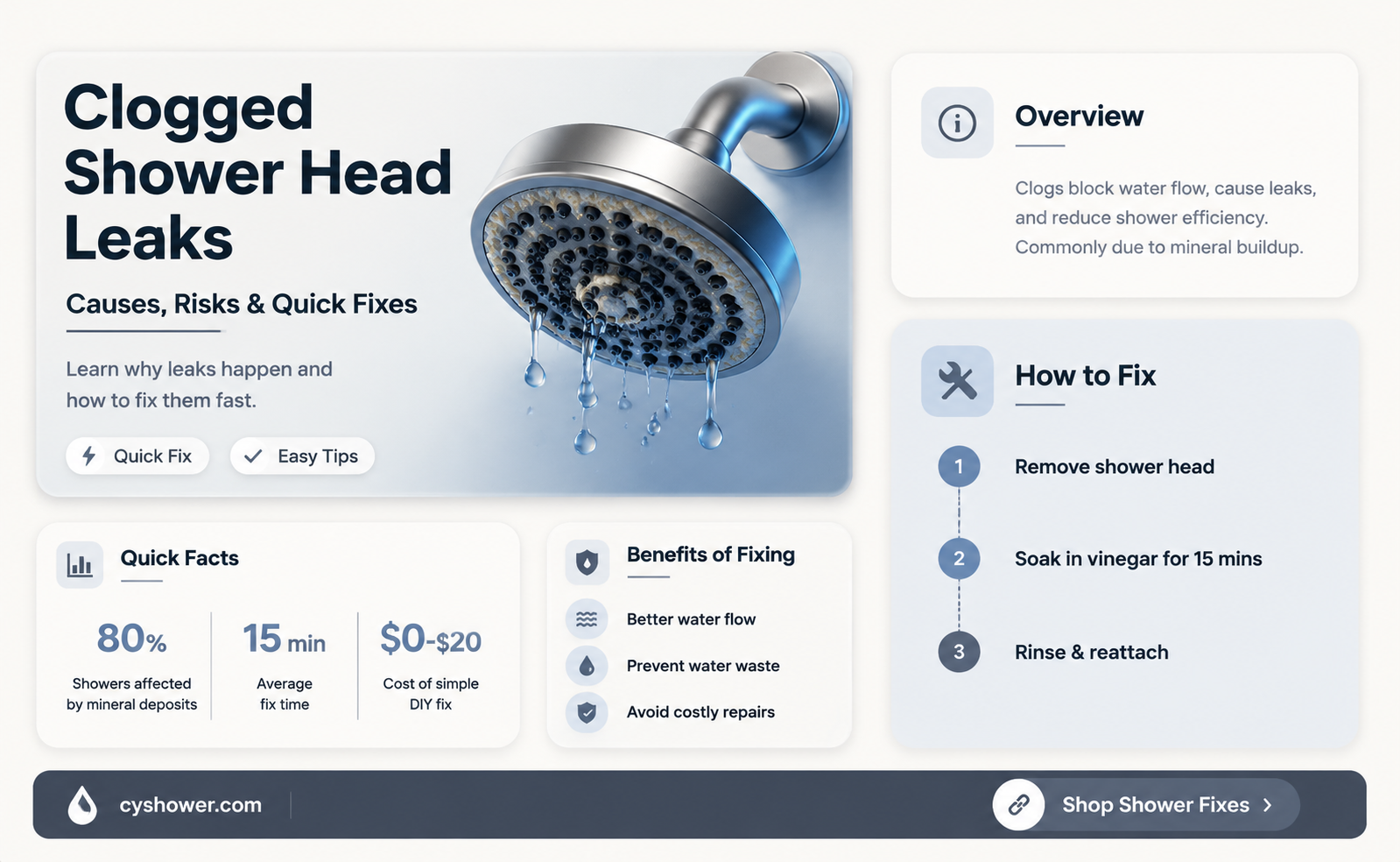 can a clogged shower head cause a leak