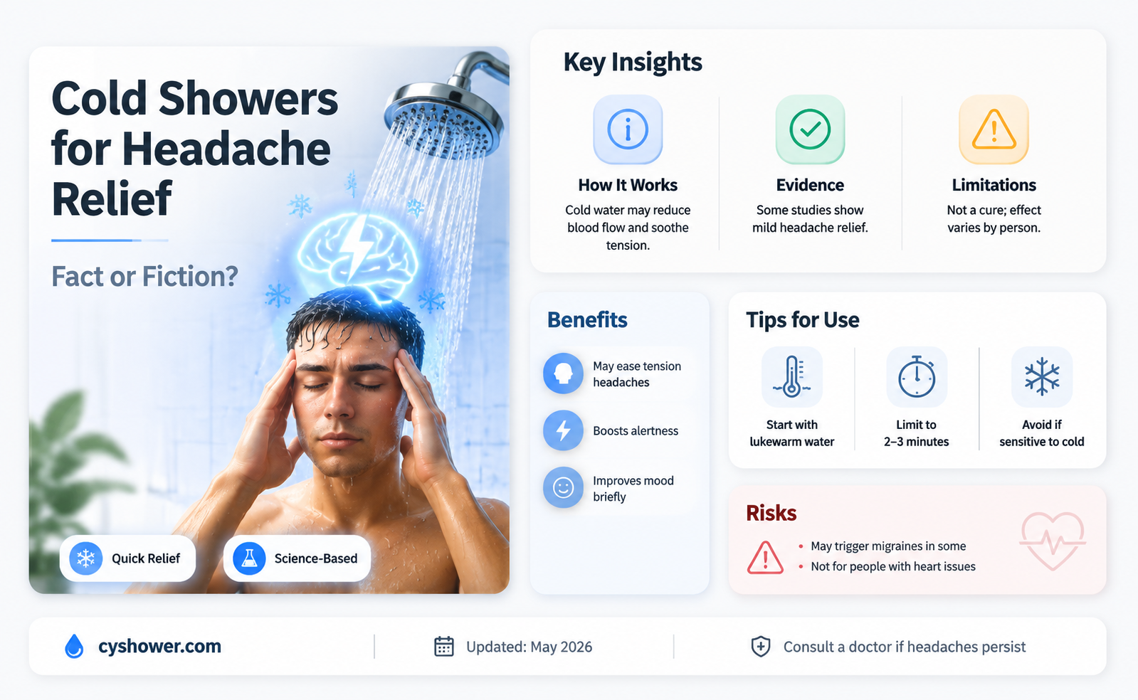 can a cold shower get rid of a headache