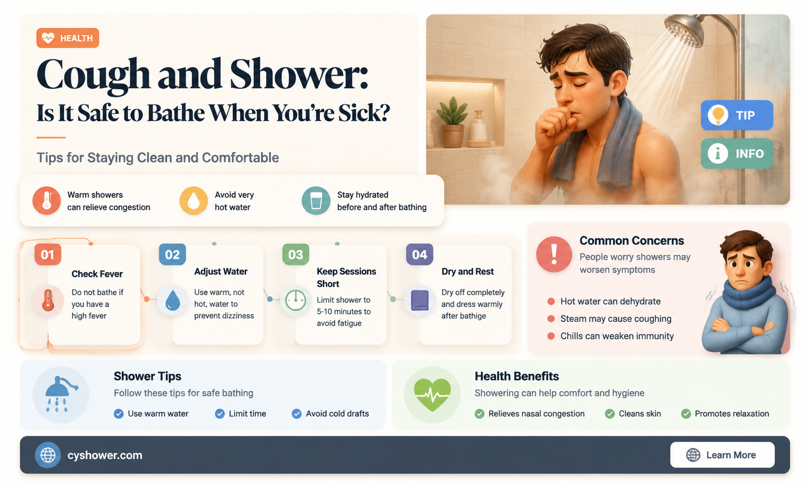 can i shower if i have a cough