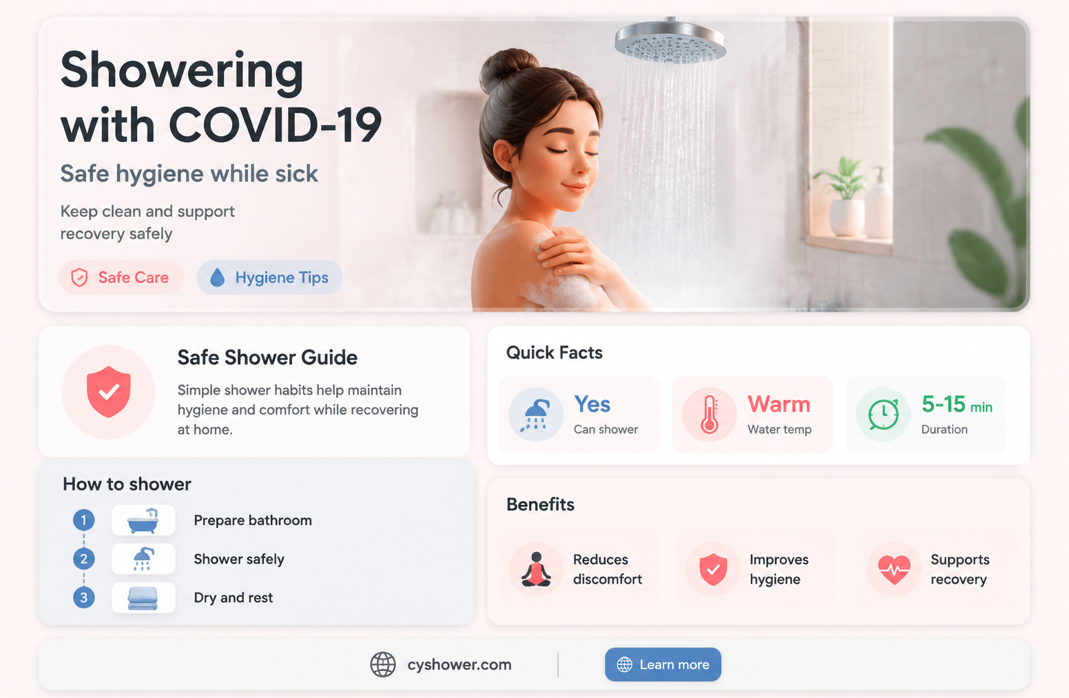 can i shower if i tested positive for covid