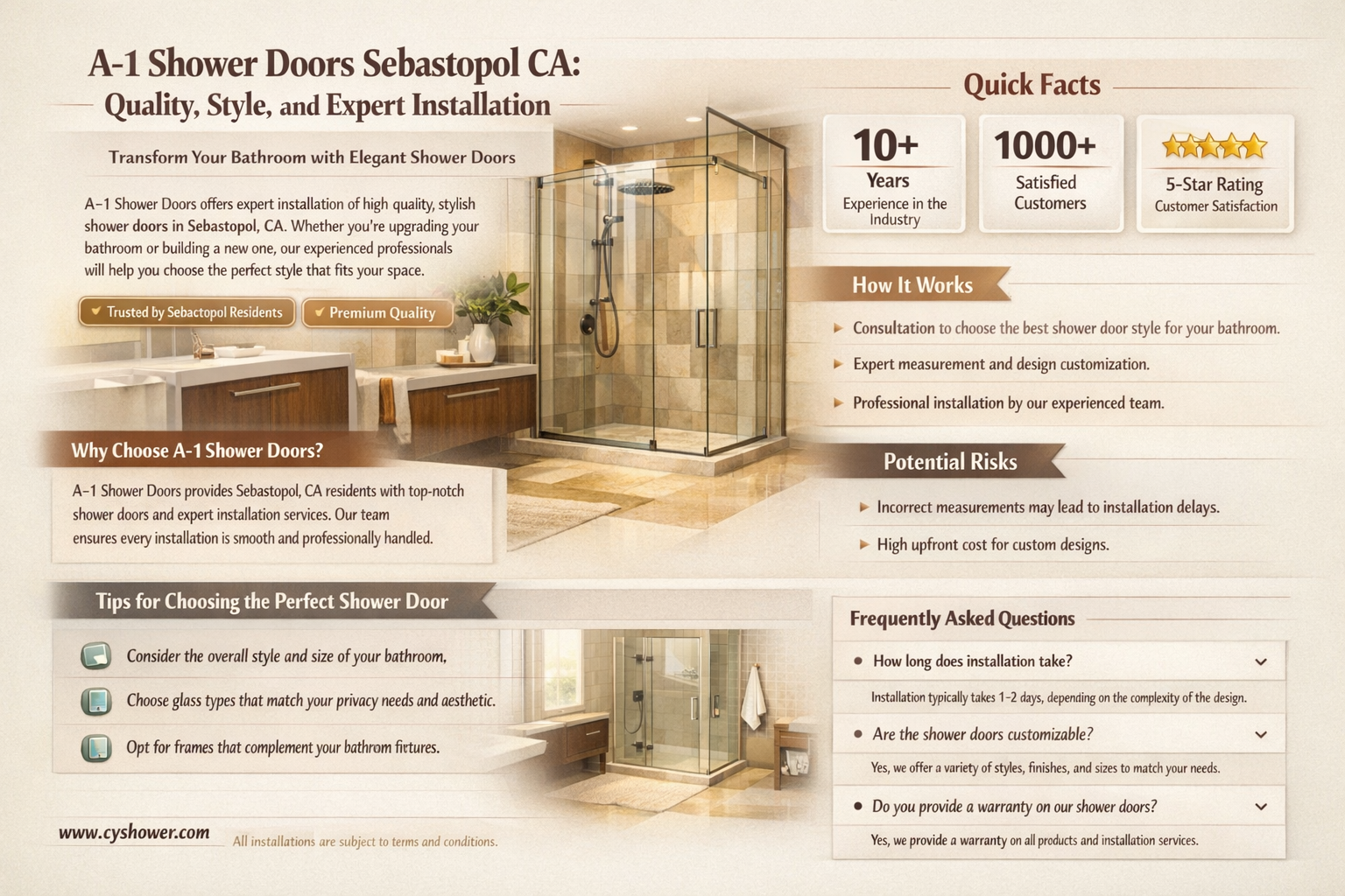 a-1 shower doors sebastopol ca