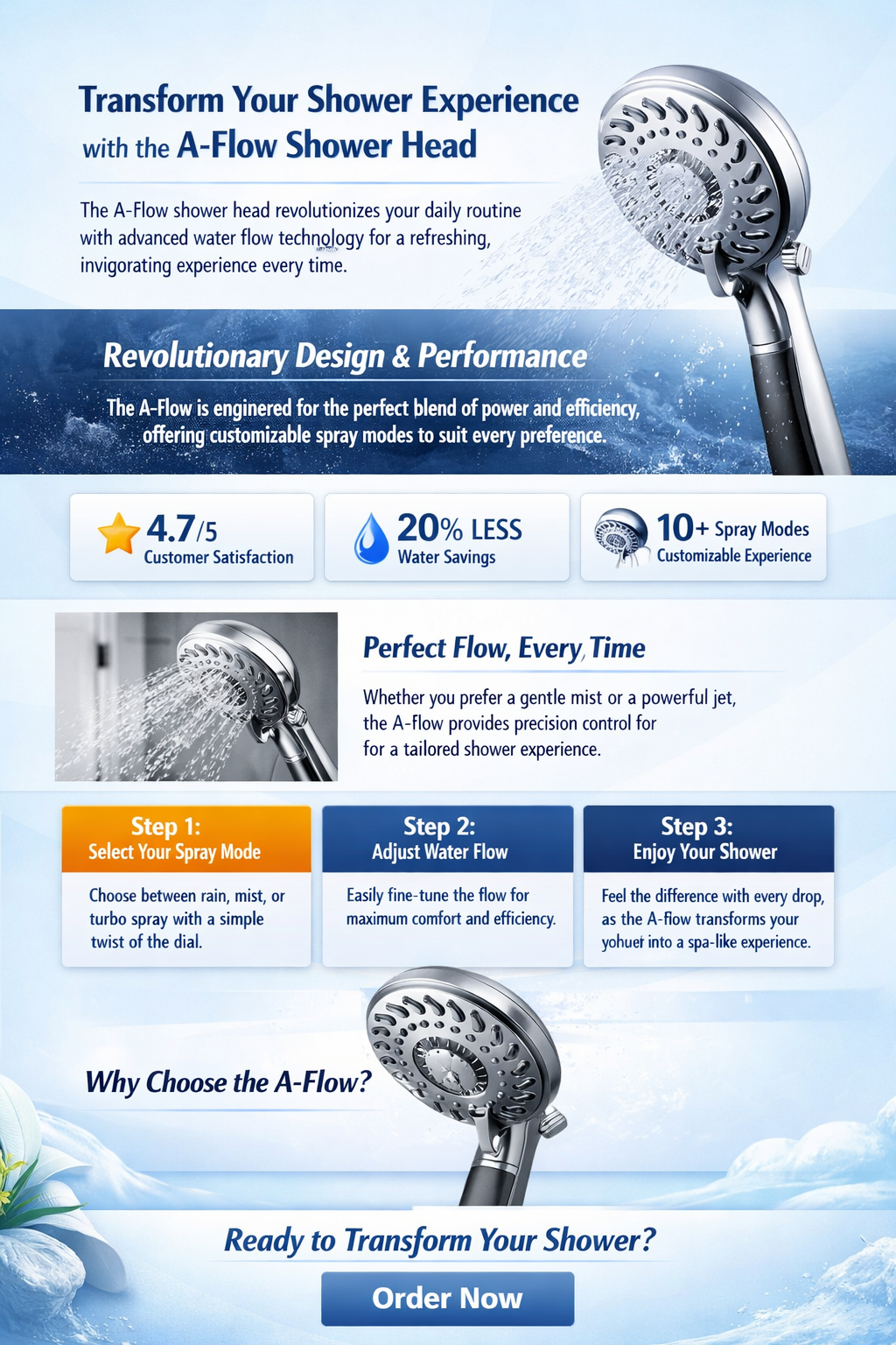 a-flow shower head