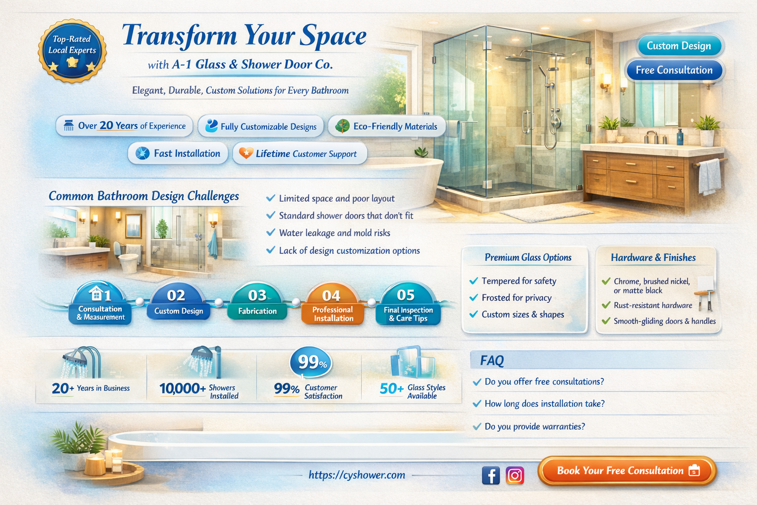 a-1 glass & shower door co