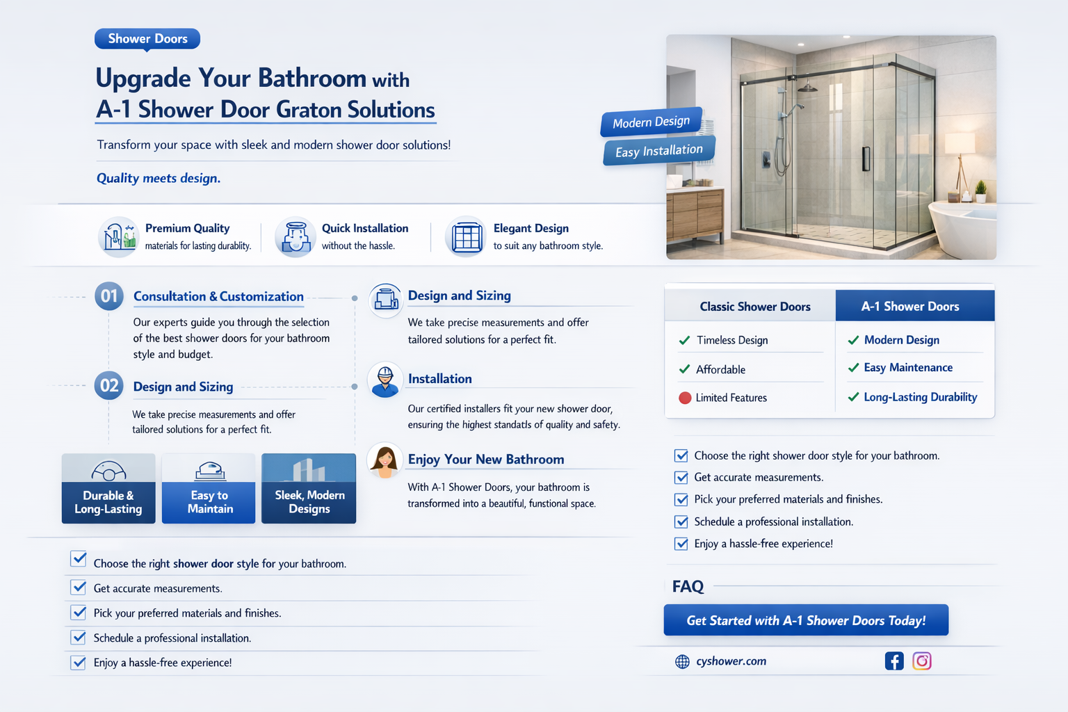 a-1 shower door graton