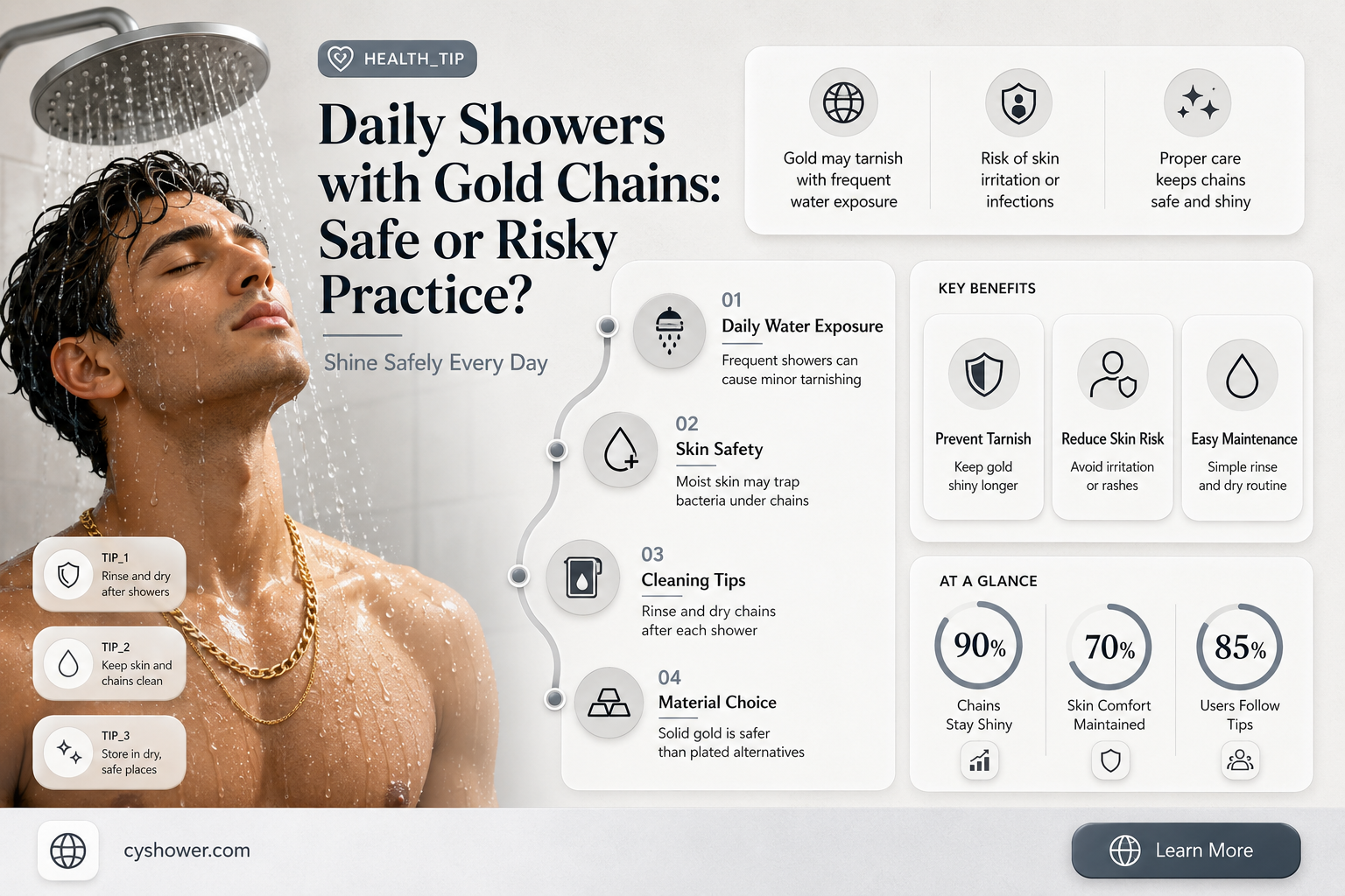 can i shower daily with a gold chain