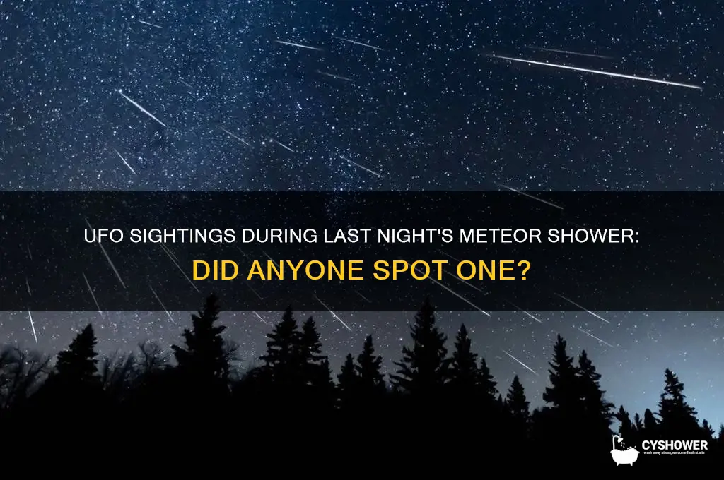 did anyone see a ufo last night during meteor shower