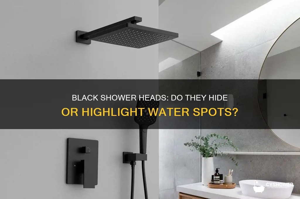 do black shower heads show water spots
