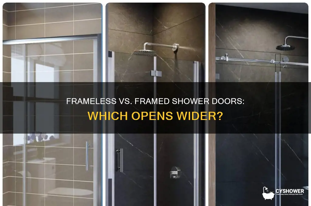 do frameless shower doors open wider than framed