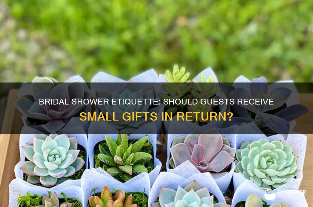 do guests if s bridal shower receive a small gift