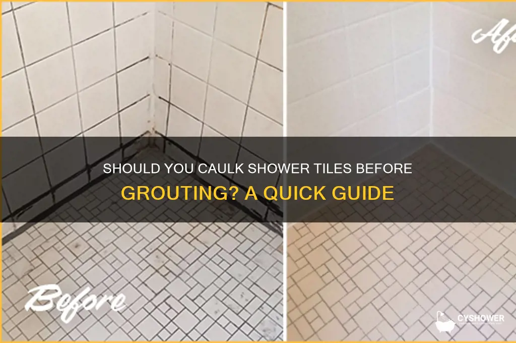 do i caulk tile in a shower before grout