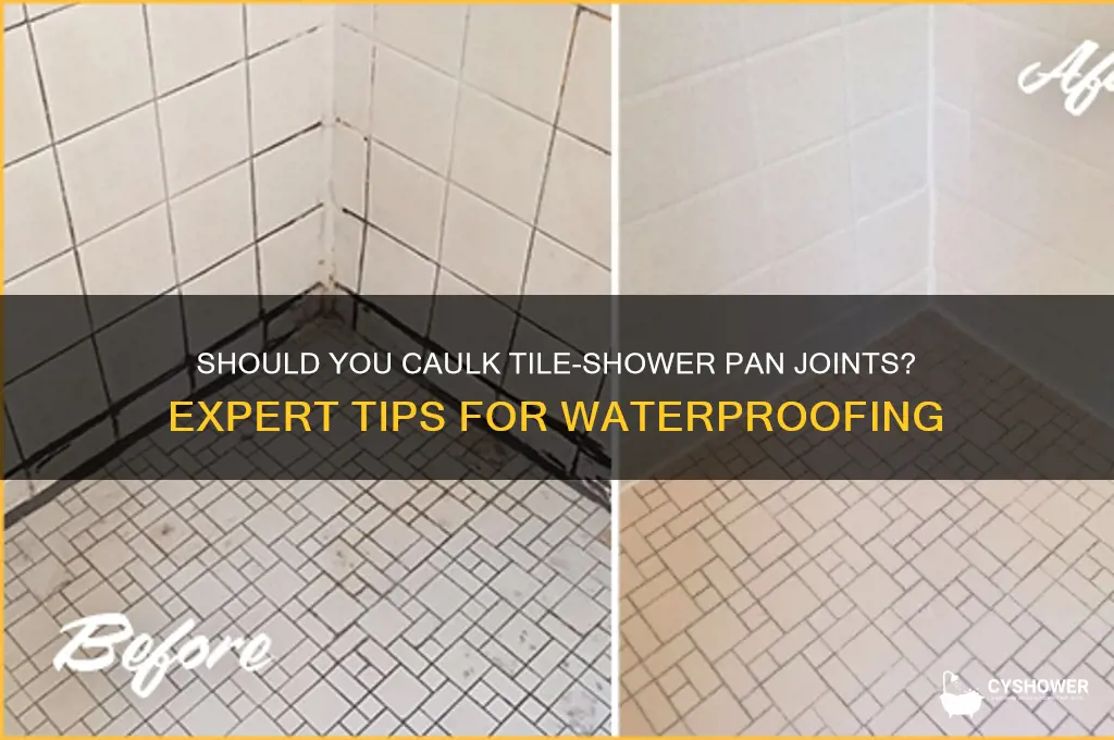 do i caulk where tile meets shower pan