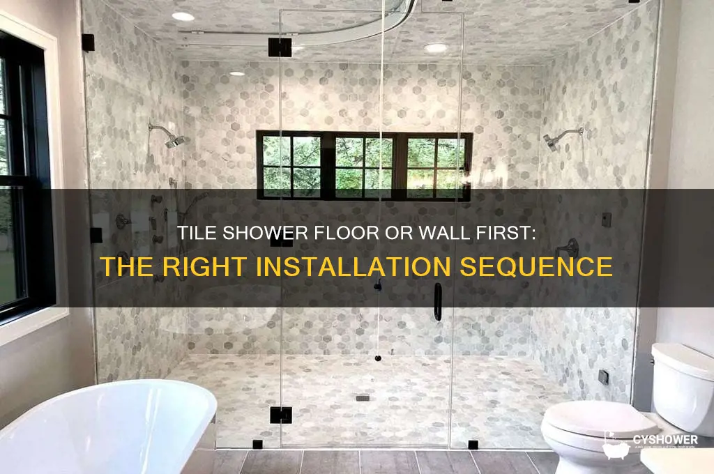do i tile a shower floor or wall first
