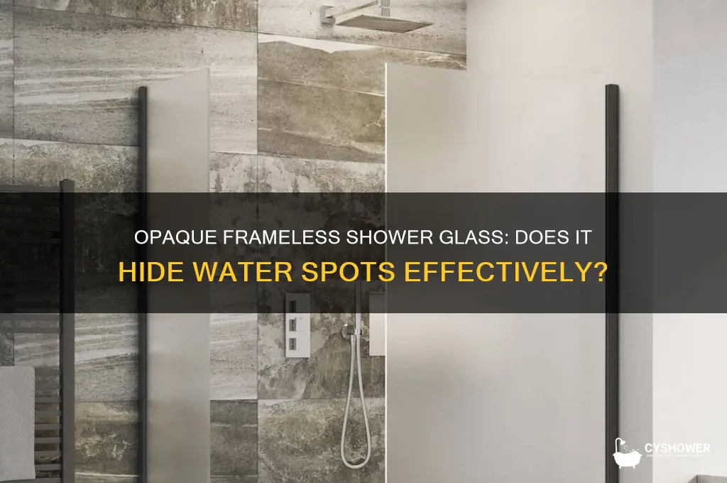 do opaque frameless shower glass not show the water spots