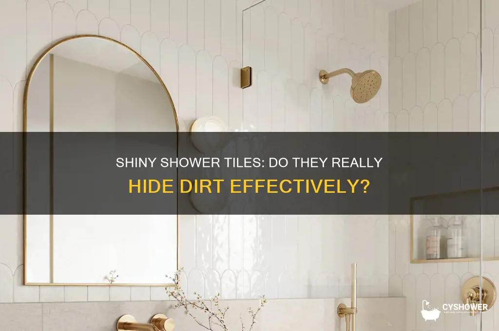 do shiny tiles in the shower show dirt
