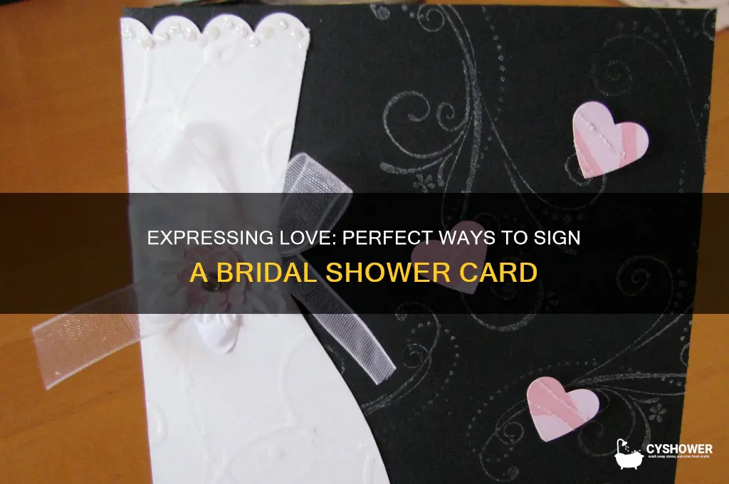 do sign love on bridal shower card
