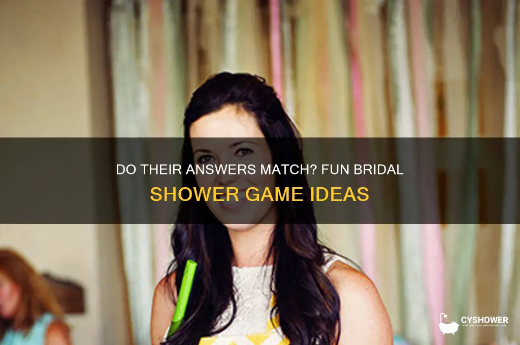 do their answers match game bridal shower