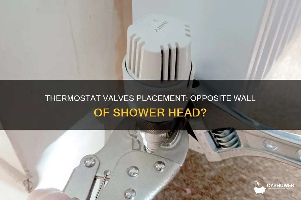 do thermostat valves go on opposite wall of shower head