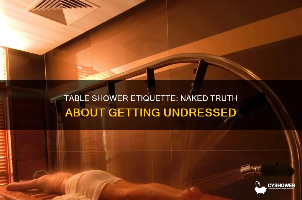 do you get completely naked during a table shower