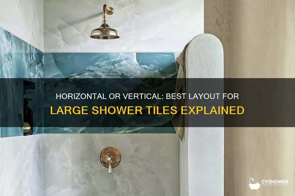 do you lay big shower tiles horizontal or vertical