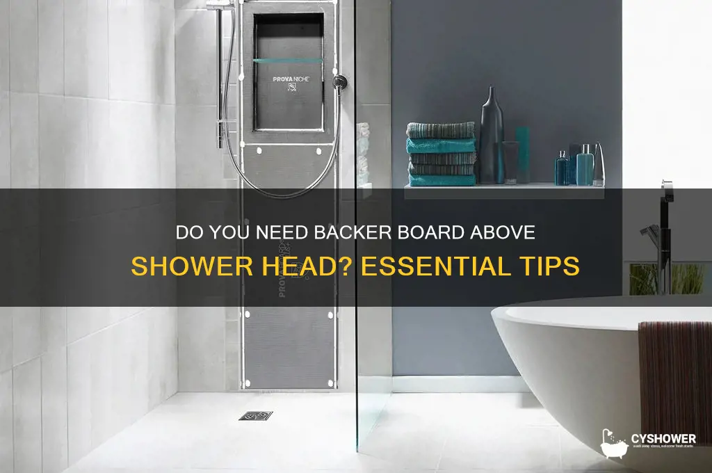 do you need backer board above shower head