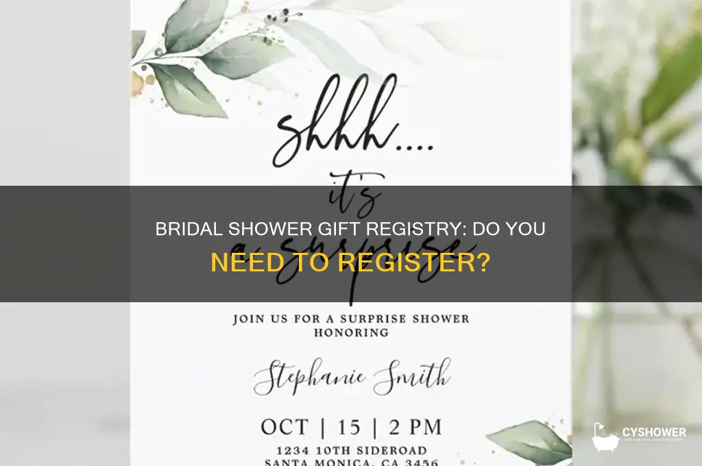 do you register for bridal shower gifts