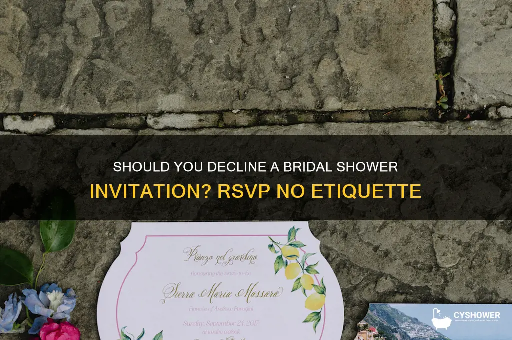 do you rsvp no to a bridal shower