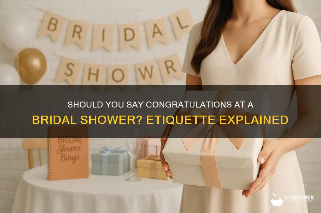 do you say congratulations at a bridal shower