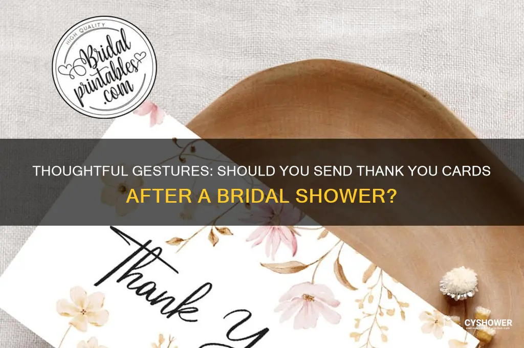 do you send thank you cards after bridal shower