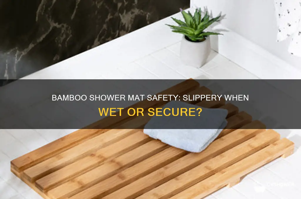 does a bamboo shower mat get slippery when wet