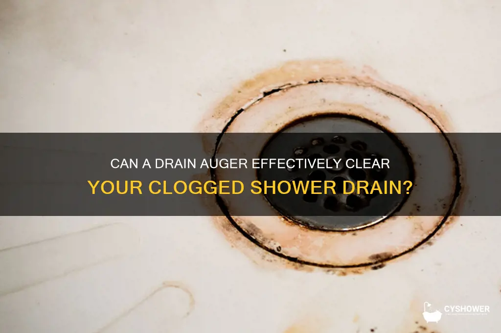 does a drain auger work to open a shower drain
