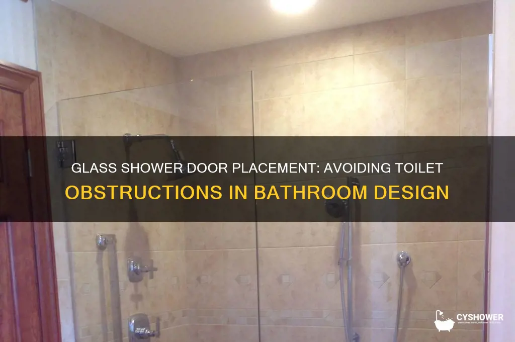 does a glass shower door open against toilet