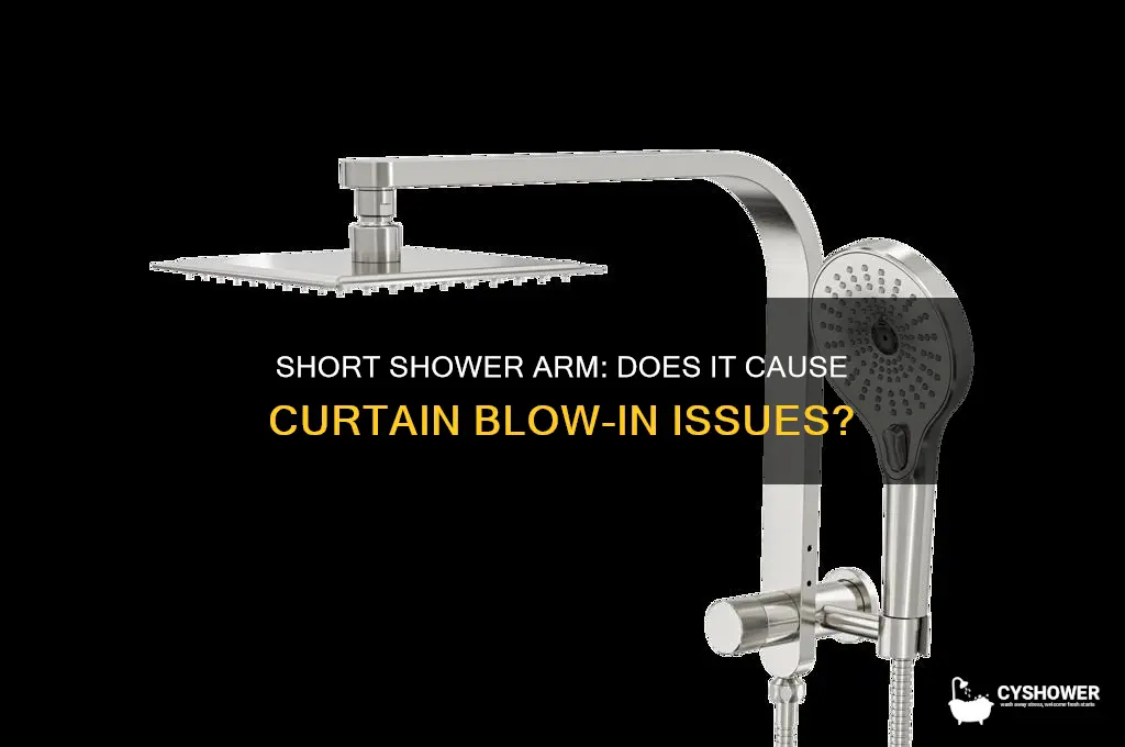 does a short shower arm cause curtains to blow in