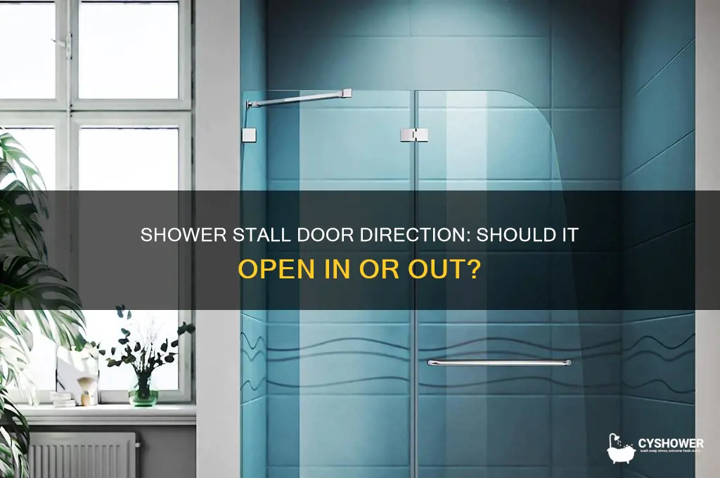 does a shower stall door open out or in