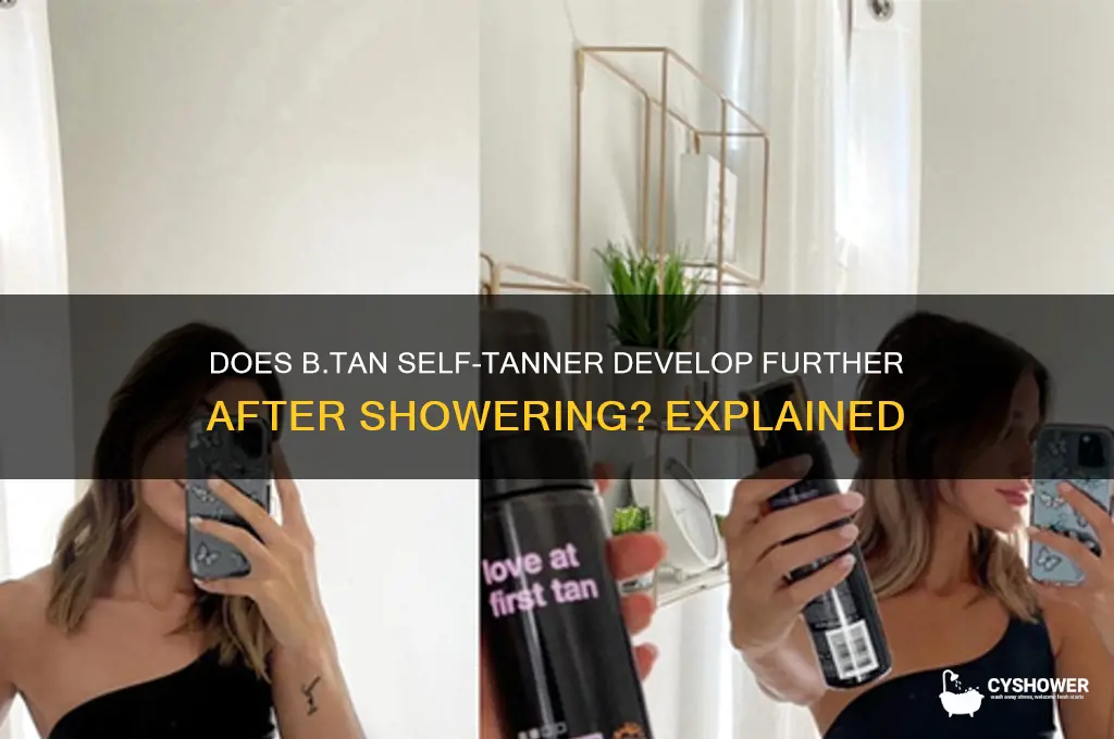 does b tan get darker after shower