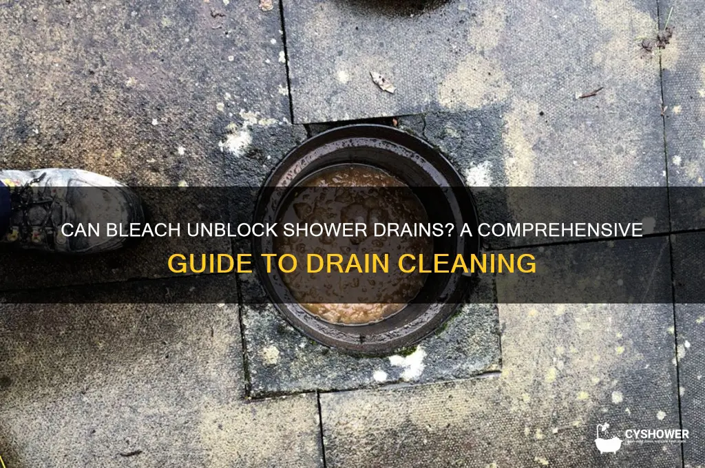 does bleach unblock shower drains