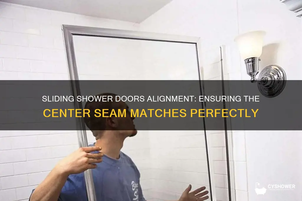 does center of two sliding shower doors line up