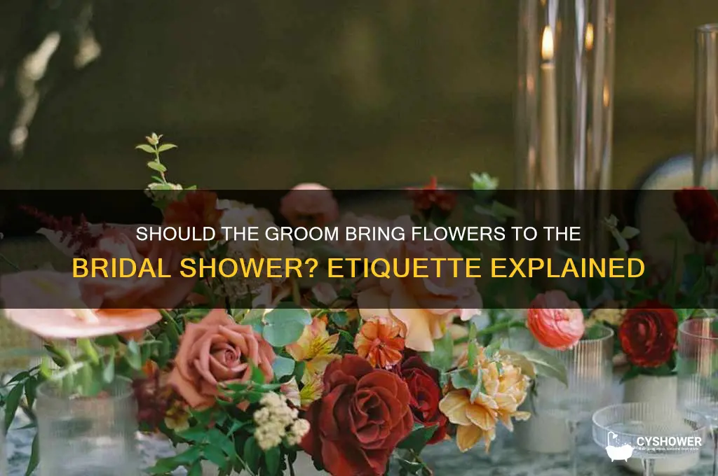 does groom bring flowers to bridal shower