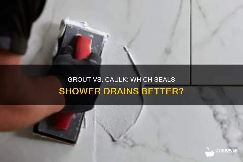 does grout work better than caulk on a shower drain