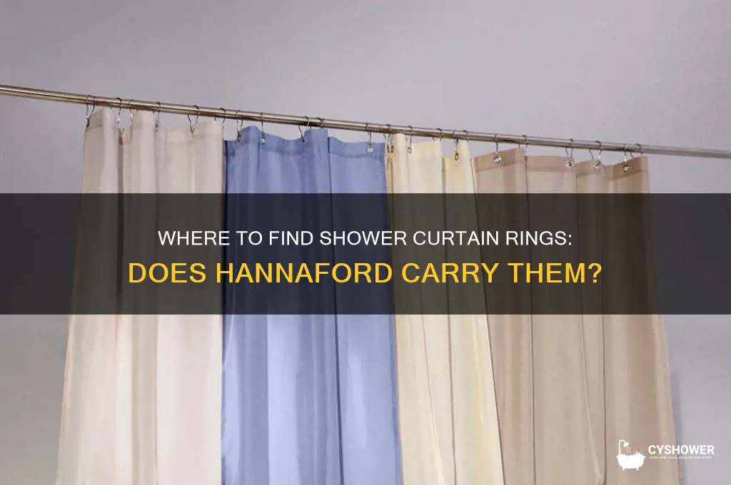 does hannaford sell shower curtain rings