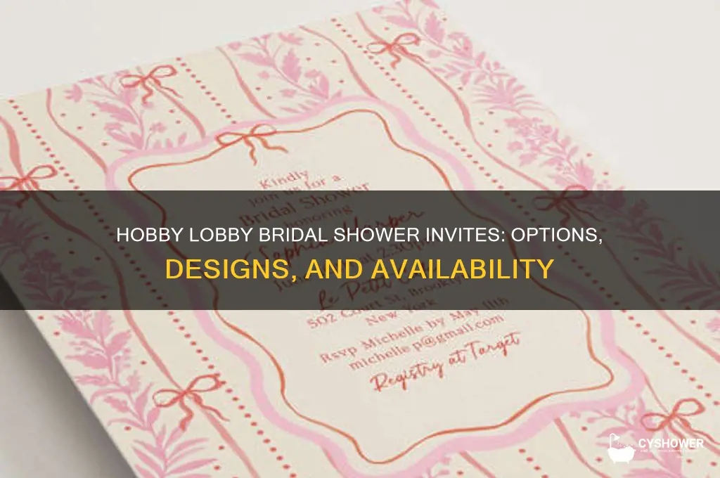does hobby lobby have bridal shower invites