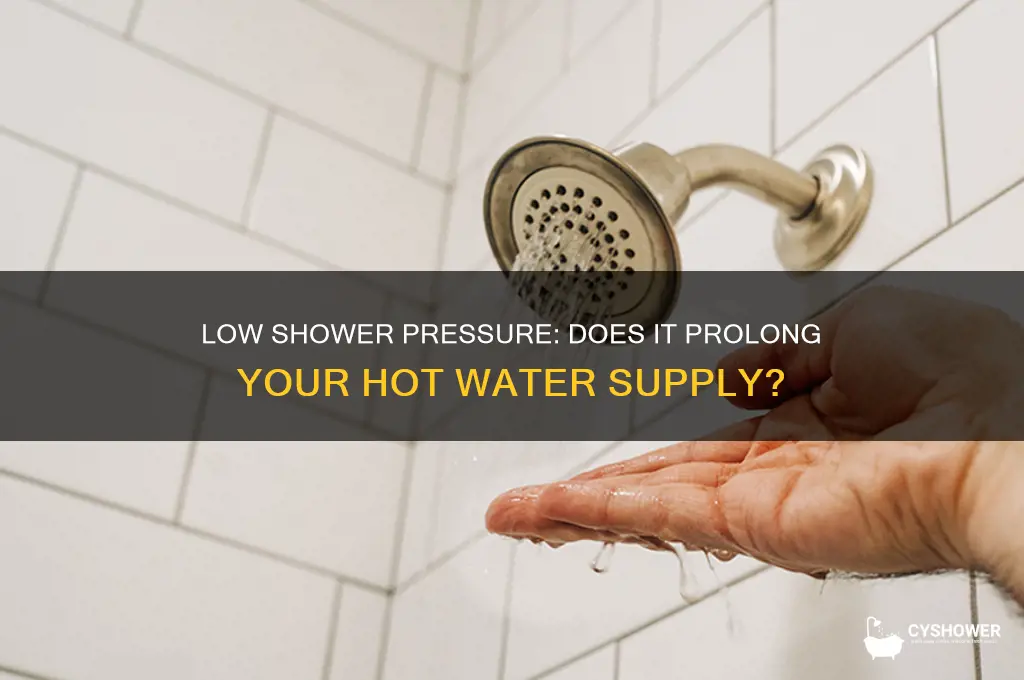 does less water pressure in the shower extend hot water