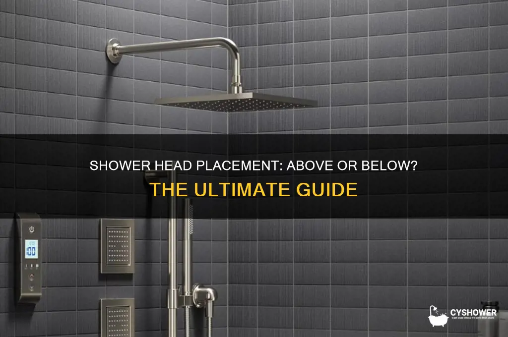 does shower head go above shower