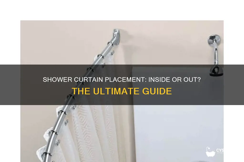 does the shower curtain go inside
